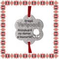 Martisor Bratara Inox Praf de Stele Floare Argintie Urare Verisoara