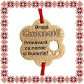 Martisor Bratara Inox Praf de Stele Floare Aurie Urare Cumnata