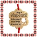 Martisor Bratara Inox Praf de Stele Floare Aurie Urare Nepoata