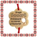 Martisor Bratara Inox Praf de Stele Floare Aurie Urare Soacra