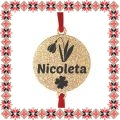 Martisor Bratara Inox Praf de Stele Banut Auriu Nume Nicoleta