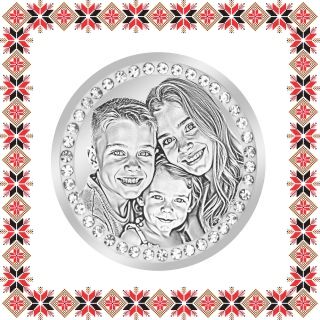 Martisor Personalizat Brosa Inox Banut Argintiu Pietre Poza