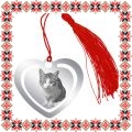 Martisor Personalizat Semn de Carte Inox Inima Argintie Poza