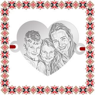 Martisor Personalizat Bratara Inox Inima Argintie Poza