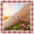 Martisor Bratara Inox Banut Pietre Yin Yang Rose Gold