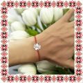 Martisor Bratara Inox Trifoi Argintiu Primavara in Dar Profesoara