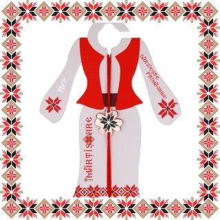 Martisor Bratara Inox Trifoi Rose Gold Floare Motive Traditionale