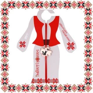 Martisor Bratara Inox Trifoi Rose Gold Pisica si Fluture