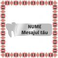 Martisor Personalizat Brosa Ecuson Inox Argintiu Stomatolog Nume si Mesaj