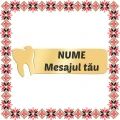 Martisor Personalizat Brosa Ecuson Inox Placat Aur 18K Stomatolog Nume si Mesaj