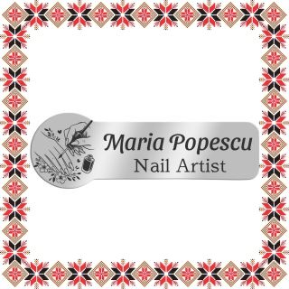 Martisor Personalizat Brosa Ecuson Inox Argintiu Nail Artist Nume