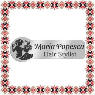 Martisor Personalizat Brosa Ecuson Inox Argintiu Hair Stylist Nume