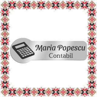 Martisor Personalizat Brosa Ecuson Inox Argintiu Contabil Nume
