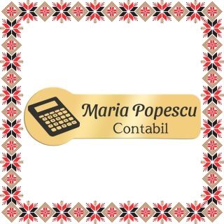 Martisor Personalizat Brosa Ecuson Inox Placat Aur 18K Contabil Nume