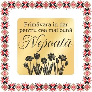 Martisor Brosa Inox Placat Aur 18K Romb Primavara In Dar Nepoata