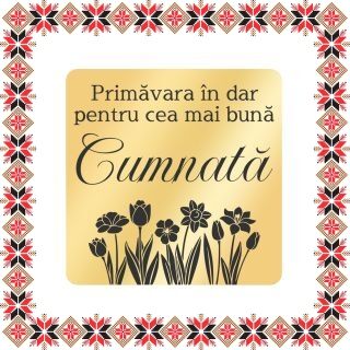 Martisor Brosa Inox Placat Aur 18K Romb Primavara In Dar Cumnata