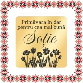 Martisor Brosa Inox Placat Aur 18K Romb Primavara In Dar Sotie