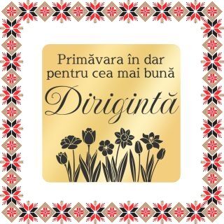 Martisor Brosa Inox Placat Aur 18K Romb Primavara In Dar Diriginta