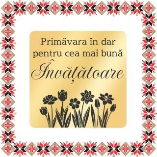 Martisor Brosa Inox Placat Aur 18K Romb Primavara In Dar Invatatoare