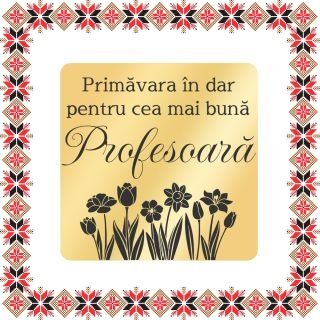 Martisor Brosa Inox Placat Aur 18K Romb Primavara In Dar Profesoara