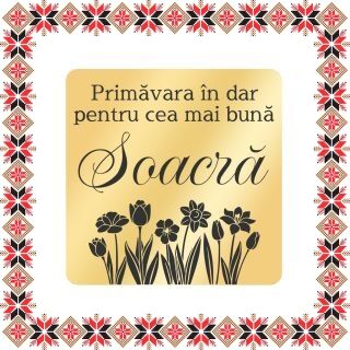 Martisor Brosa Inox Placat Aur 18K Romb Primavara In Dar Soacra