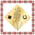 Martisor Brosa Inox Placat Aur 18K Romb Zambila Trifoi Potcoava