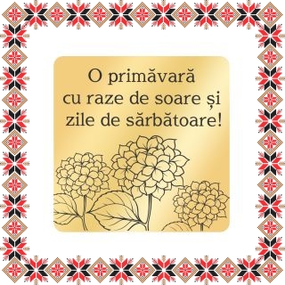 Martisor Brosa Inox Auriu Romb Hortensie Urare