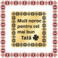 Martisor Brosa Inox Placat Aur 18K Romb Barbati Mult Noroc Tata