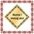 Martisor Personalizat Brosa Inox Placat Aur 18K Romb Motive Traditionale Nume Mesaj