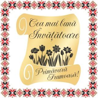 Martisor Brosa Inox Placat Aur 18K Scrisoare Diploma Dedicatie Invatatoare