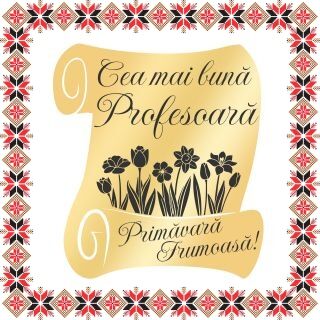 Martisor Brosa Inox Placat Aur 18K Scrisoare Diploma Dedicatie Profesoara