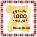 Martisor Personalizat Brosa Inox Placat Aur 18K Scrisoare Logo Companie si Mesaj