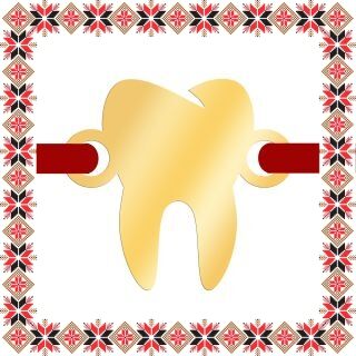 Martisor Bratara Inox Placat Aur 18K Dintisor Stomatolog