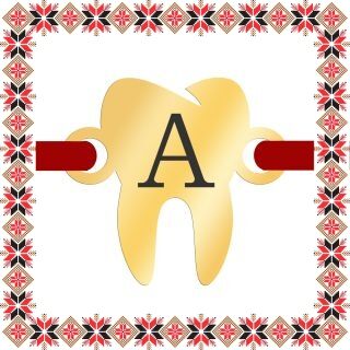 Martisor Bratara Inox Placat Aur 18K Dintisor Stomatolog Initiala A