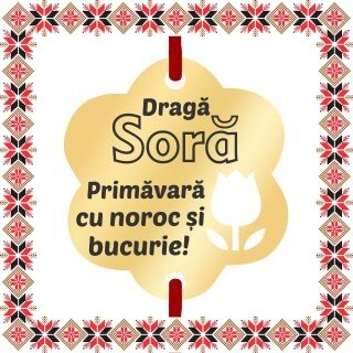 Martisor Bratara Inox Placat Aur 18K Floare Lalea Draga Sora