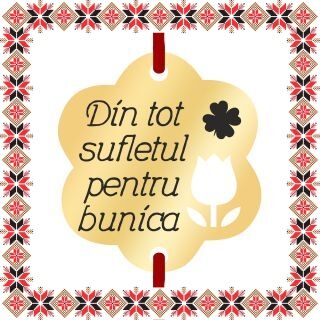 Martisor Bratara Inox Placat Aur 18K Floare Lalea Urare Bunica