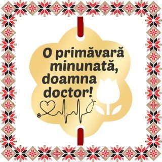 Martisor Bratara Inox Placat Aur 18K Floare Lalea Urare Doctor