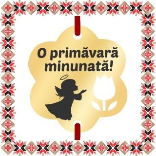 Martisor Bratara Inox Placat Aur 18K Floare Lalea Ingeras Primavara Minunata