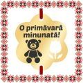 Martisor Bratara Inox Placat Aur 18K Floare Lalea Ursulet Primavara Minunata