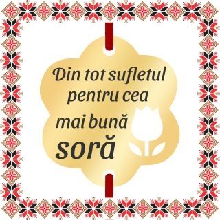 Martisor Bratara Inox Placat Aur 18K Floare Lalea Dedicatie Sora