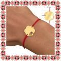Martisor Bratara Inox Placat Aur 18K Floare Lalea Urare Mama