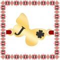Martisor Bratara Inox Placat Aur 18K Fluture Trifoi Initiala J