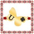 Martisor Bratara Inox Placat Aur 18K Fluture Trifoi Initiala U