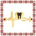 Martisor Bratara Inox Placat Aur 18K Stetoscop Doctor Stomatolog