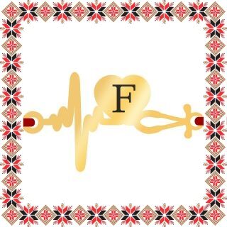 Martisor Bratara Inox Placat Aur 18K Stetoscop Initiala F