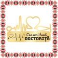 Martisor Brosa Inox Stetoscop Dedicatie Doctorita