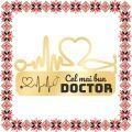 Martisor Brosa Inox Stetoscop Dedicatie Doctor