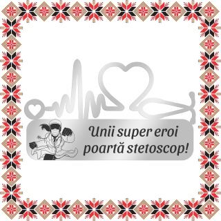 Martisor Brosa Ecuson Medical Inox Argintiu Stetoscop Doctorita Supererou