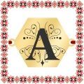 Martisor Bratara Inox Placat Aur 18K Hexagon Initiala A