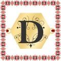 Martisor Bratara Inox Placat Aur 18K Hexagon Initiala D